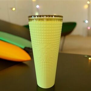 STARBUCKS Yellow Grid Meadow Tumbler 24oz Venti